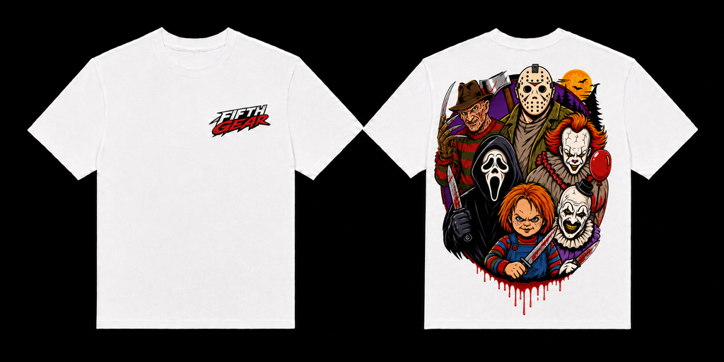 Horror Squad - White Tee front and back