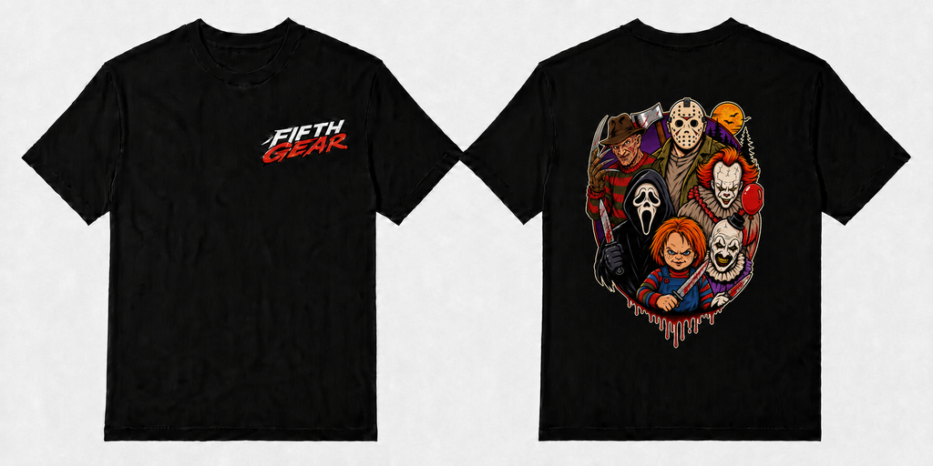 Horror Squad - Black Tee front and back