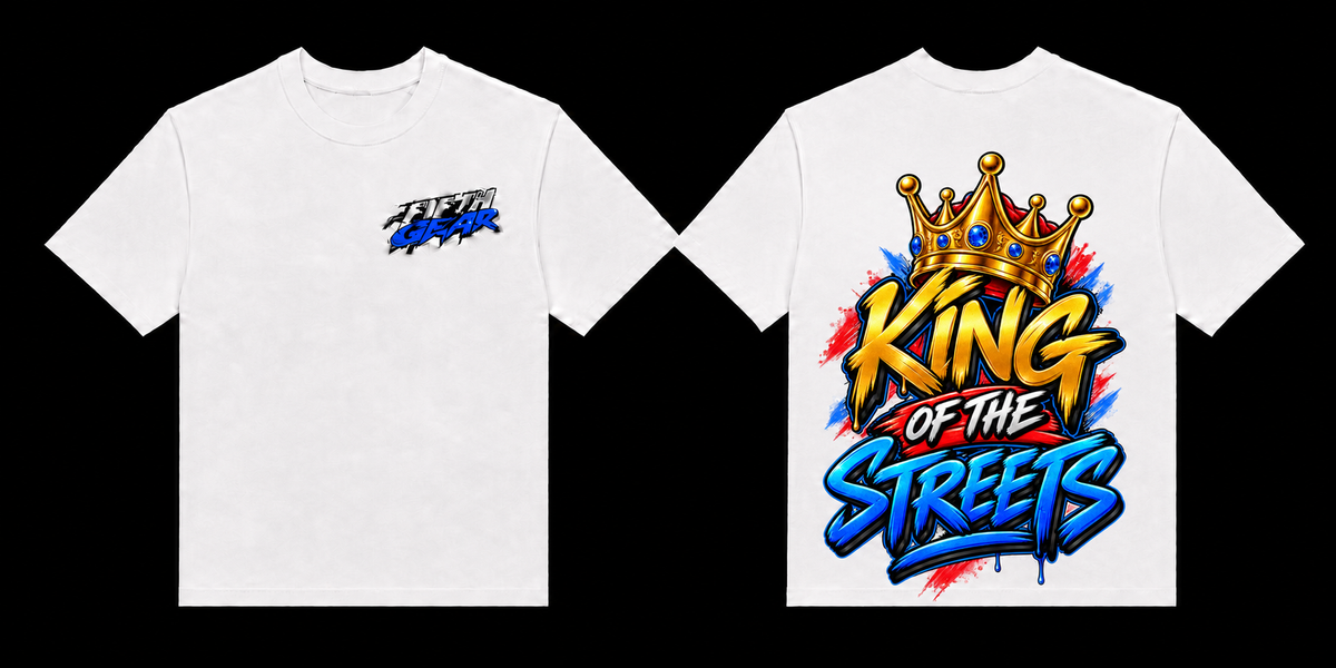 King of the Streets - White Tee front and back