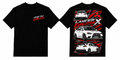 Mitsubishi Lancer Evolution X AWD Turbo Performance - Black Tee front and back