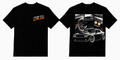 Fifth Gear Dodge Challenger Wide Body Tee - Black colorway front and back