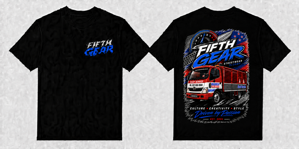 Hino Fleet Truck - Black Tee front and back
