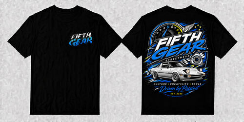 Mazda RX-7 FC Driven by Passion - Black Tee front and back