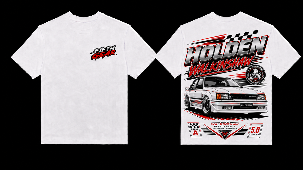 Holden Walkinshaw Group A 5.0 V8 - White Tee front and back