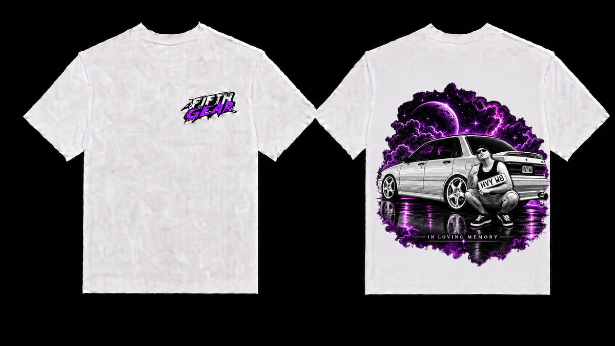 HVY W8 In Loving Memory - White Tee front and back