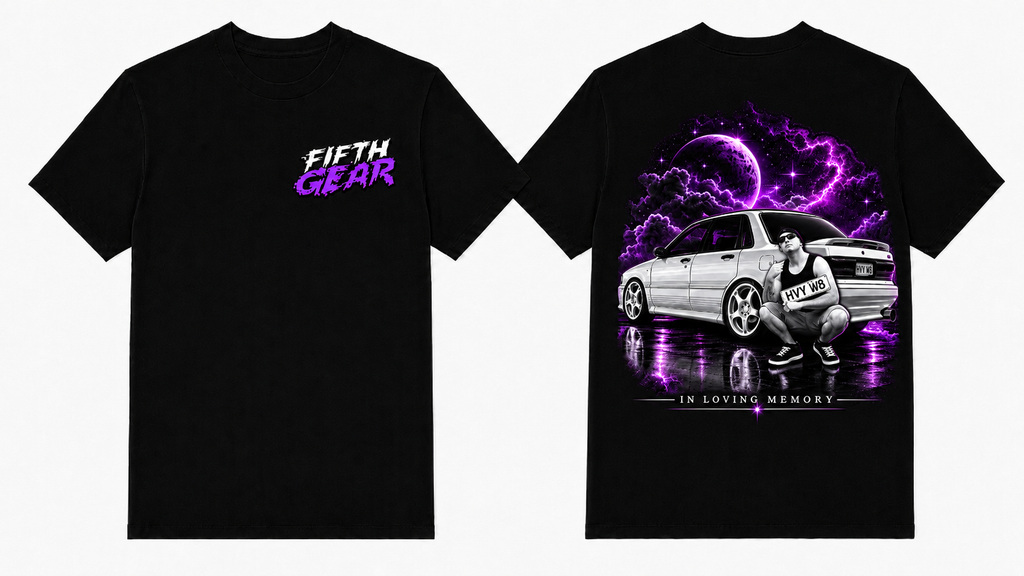 HVY W8 In Loving Memory - Black Tee front and back
