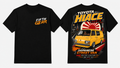 Fifth Gear Toyota HiAce Japanese Street Van Tee - Black colorway front and back