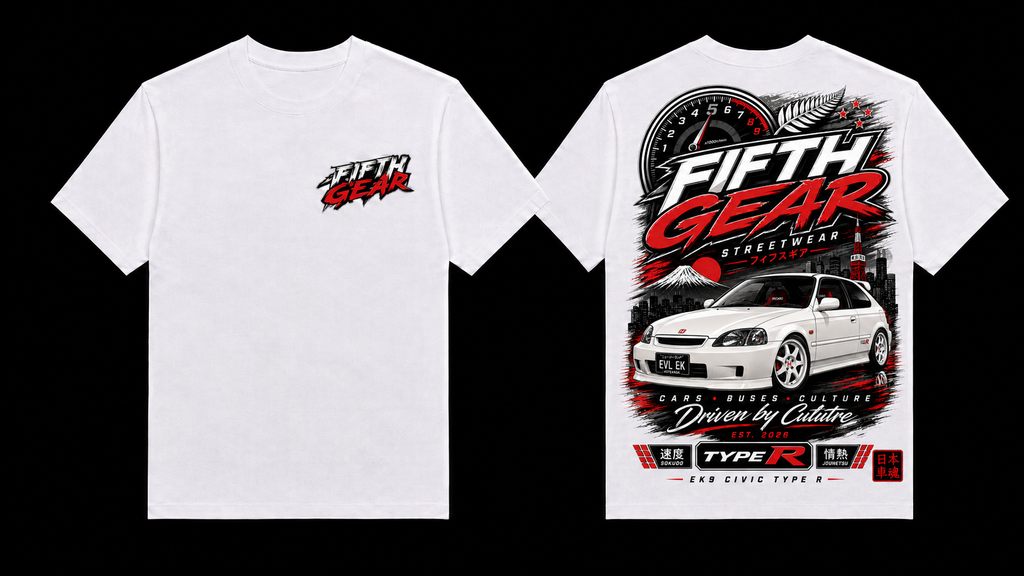 EK9 Civic Type R - White Tee front and back