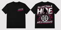 Fifth Gear You Can't Turn A Hoe Into A Housewife Tee - Black colorway front and back