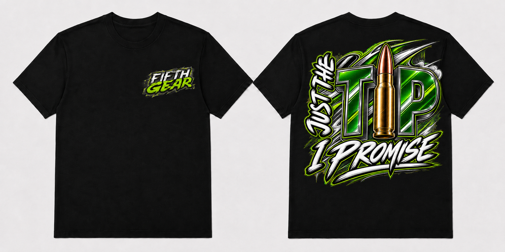 Just the Tip - Black Tee front and back