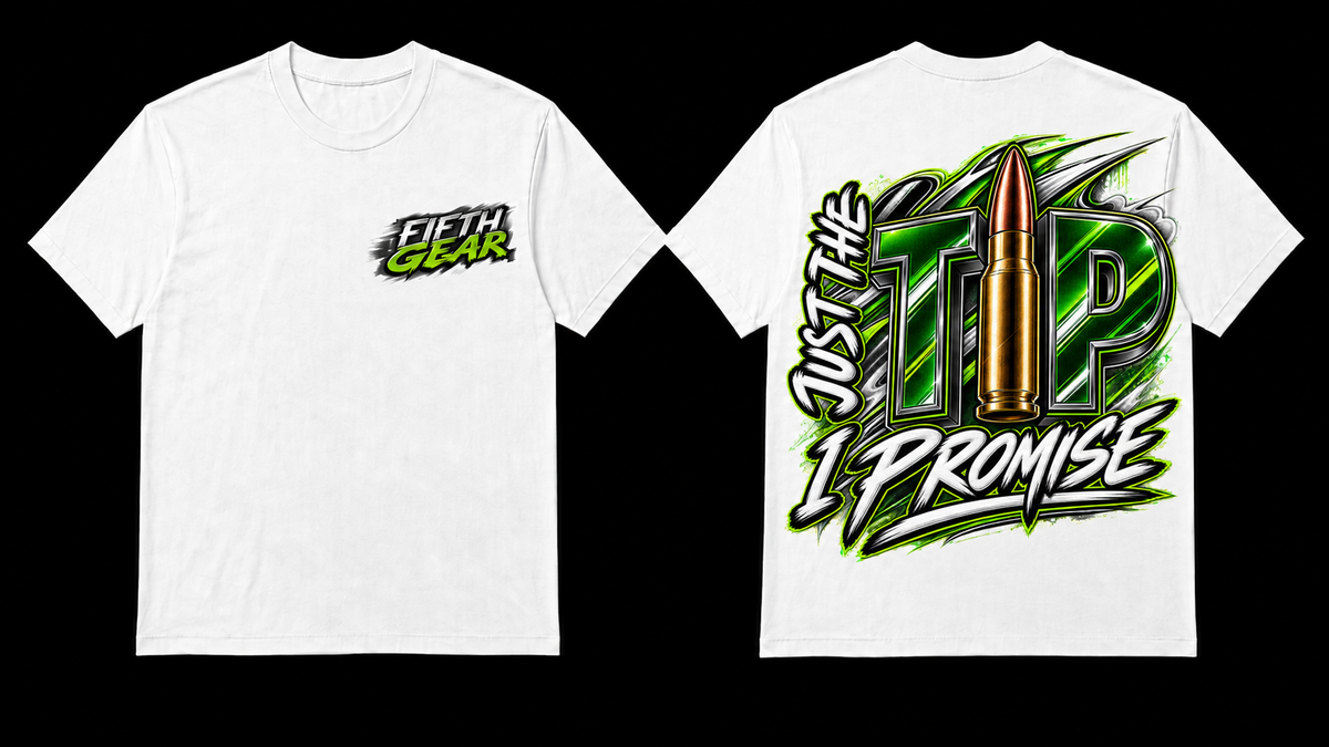 Just the Tip - White Tee front and back