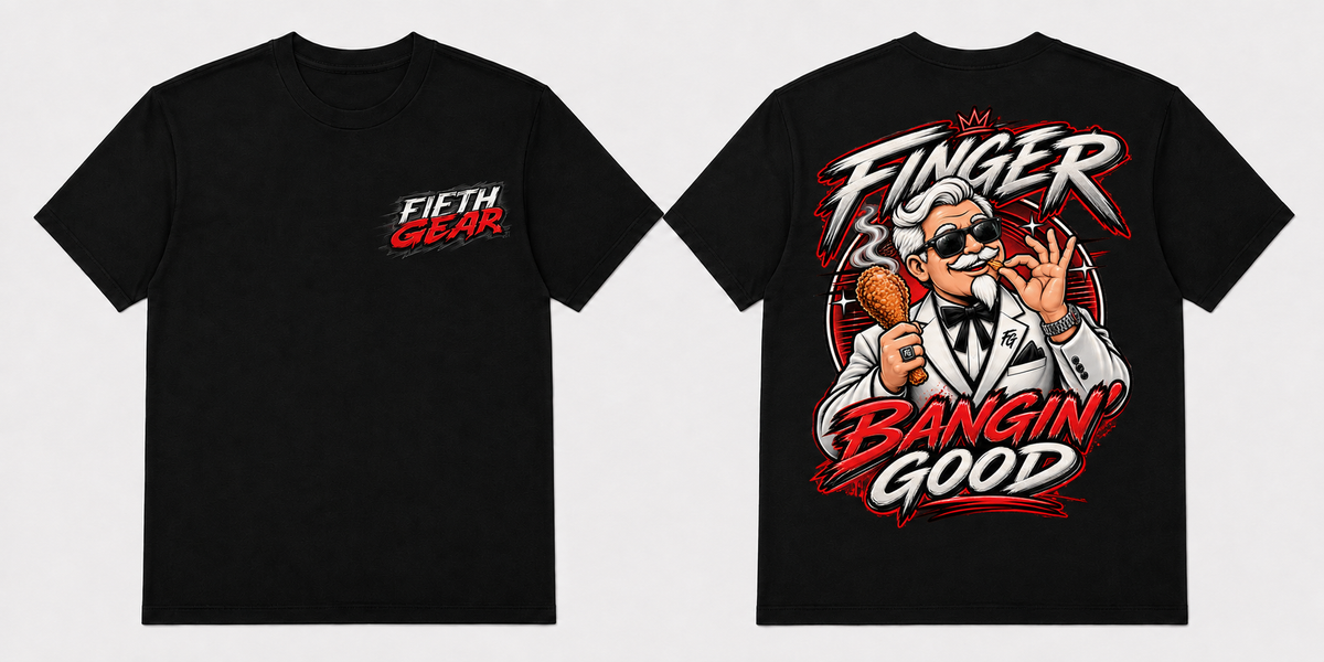 Fifth Gear Finger Bangin' Good Tee - Black colorway front and back