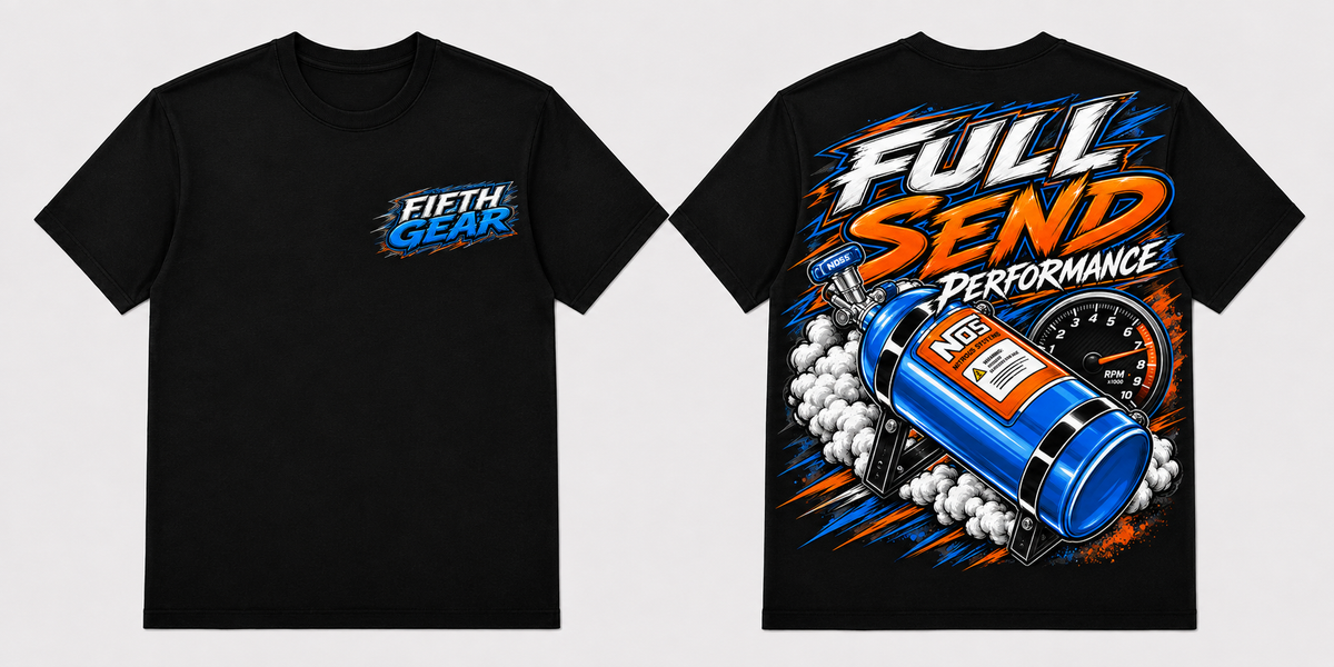 Full Send Performance - Black Tee front and back