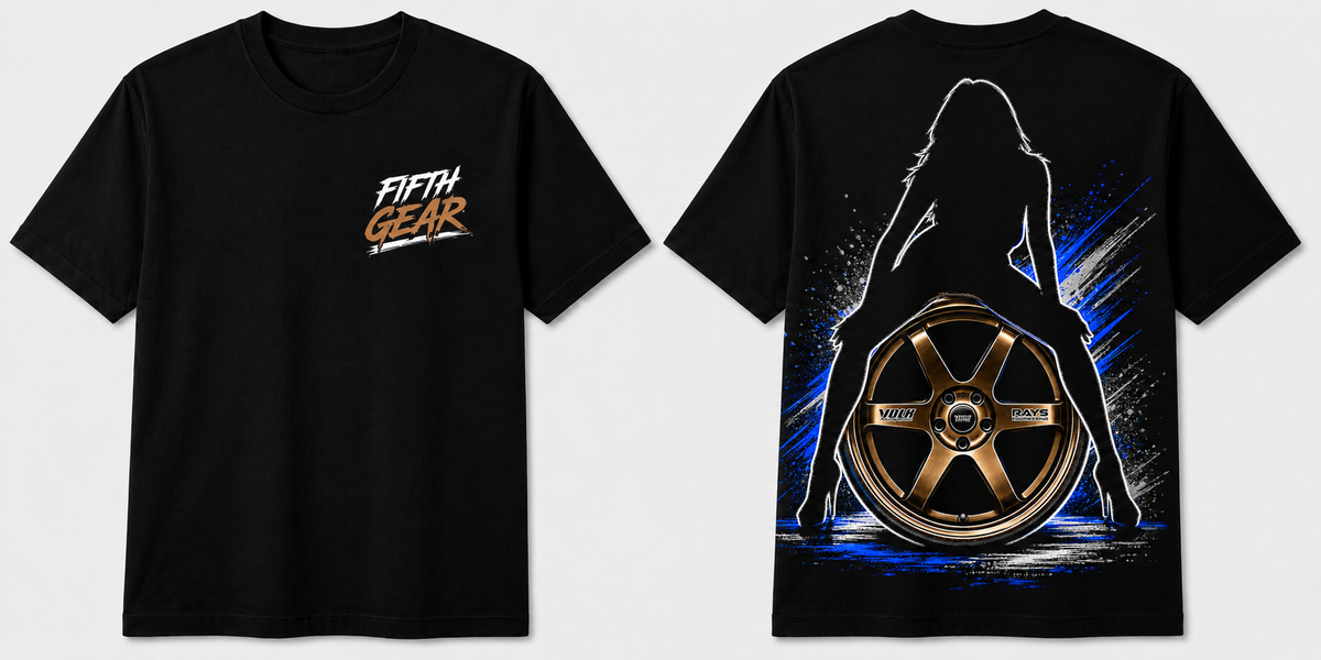 Wheel Girl - Black Tee front and back