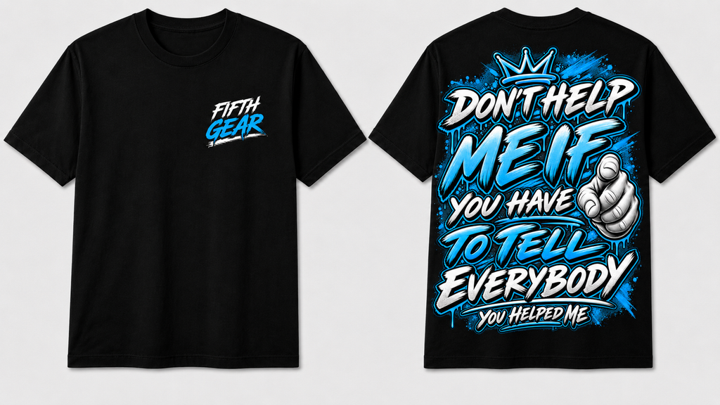 Don't Help Me - Black Tee front and back