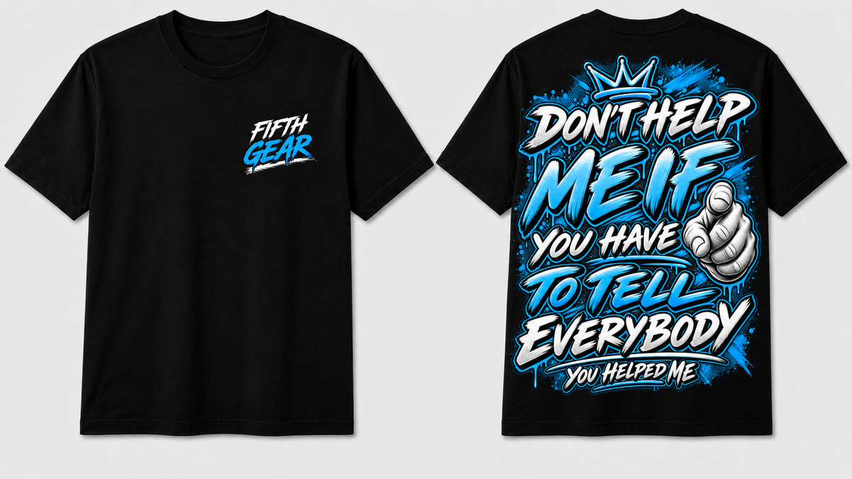 Don't Help Me - Black Tee front and back