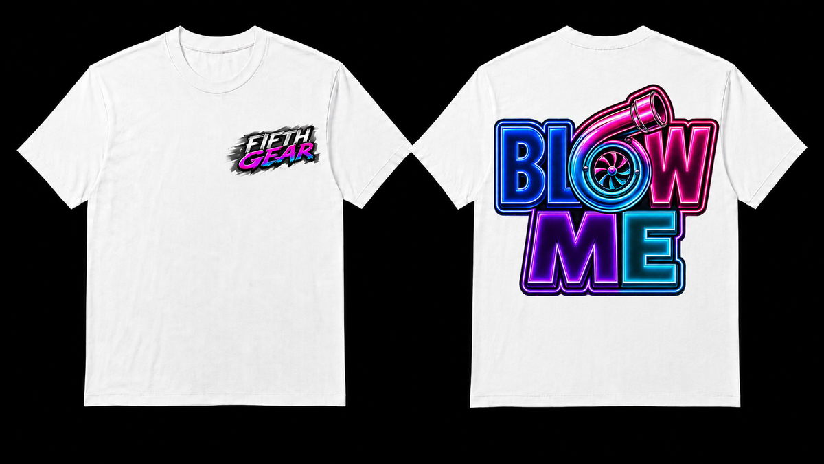 Fifth Gear Blow Me Tee - White colorway front and back