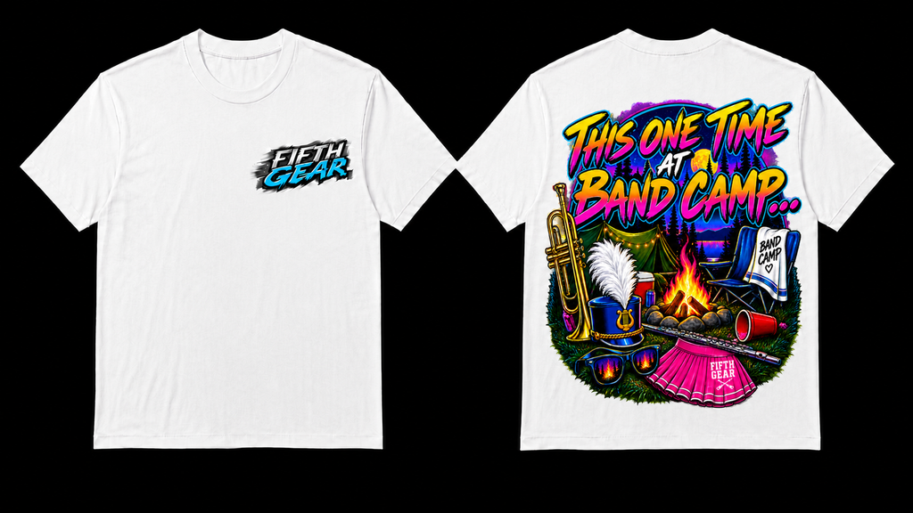 Fifth Gear This One Time At Band Camp Tee - White colorway front and back