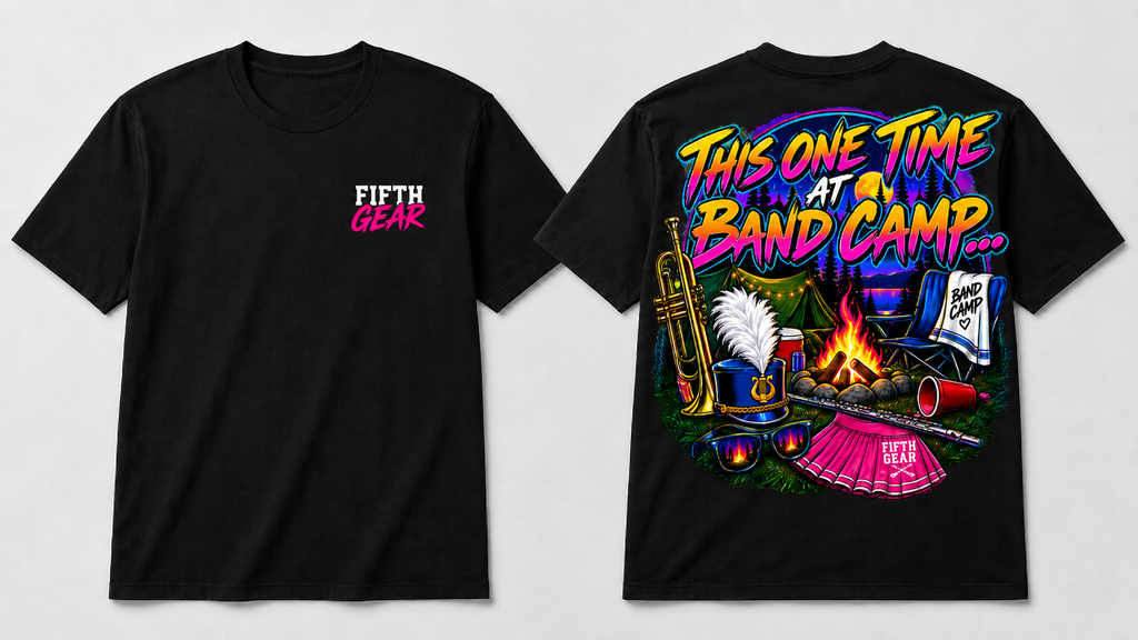 Fifth Gear This One Time At Band Camp Tee - Black colorway front and back