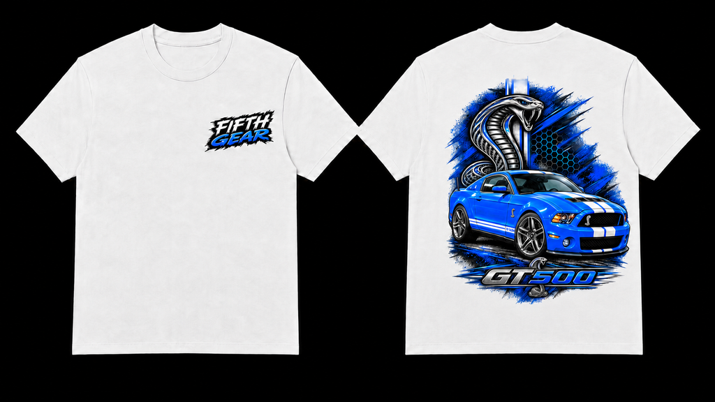 Shelby GT500 Cobra - White Tee front and back