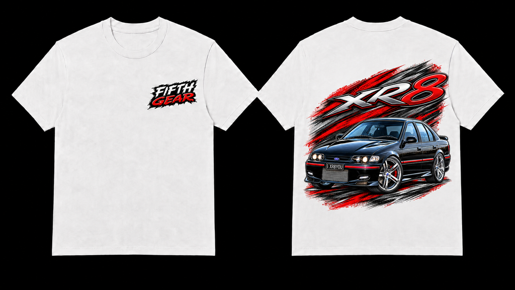 Ford XR8 XR8YOU - White Tee front and back