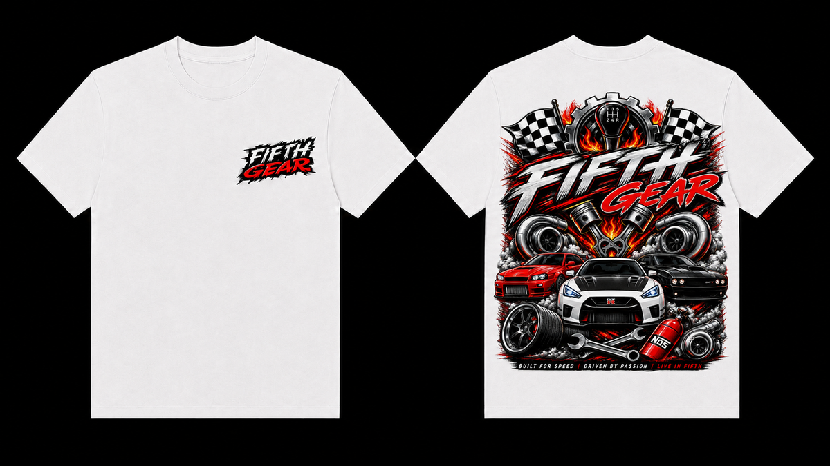Built for Speed Live in Fifth - White Tee front and back