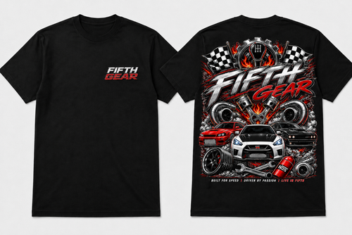 Built for Speed Live in Fifth - Black Tee front and back
