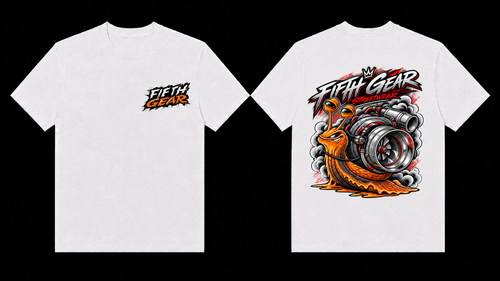 Fifth Gear Turbo Snail - White Tee front and back