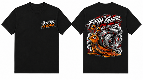 Fifth Gear Turbo Snail - Black Tee front and back