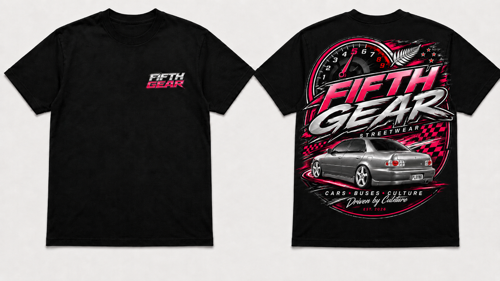 Subaru Impreza PLAYNU Driven by Culture - Black Tee front and back