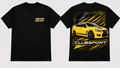 HSV ClubSport Yellow Striker - Black Tee front and back