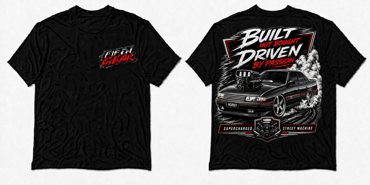 Built Not Bought Driven By Passion - Black Tee front and back