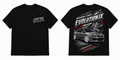 Mitsubishi Lancer Evolution IX Ralliart Gunmetal - Black Tee front and back