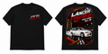 Mitsubishi Lancer Evolution III Drag Spec Timeslip - Black Tee front and back