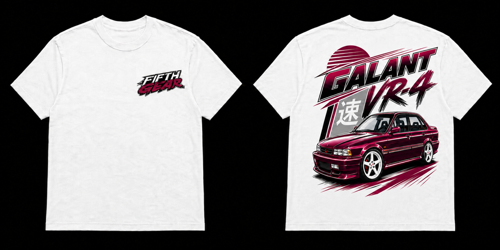Mitsubishi Galant VR-4 JDM AWD Legend - White Tee front and back