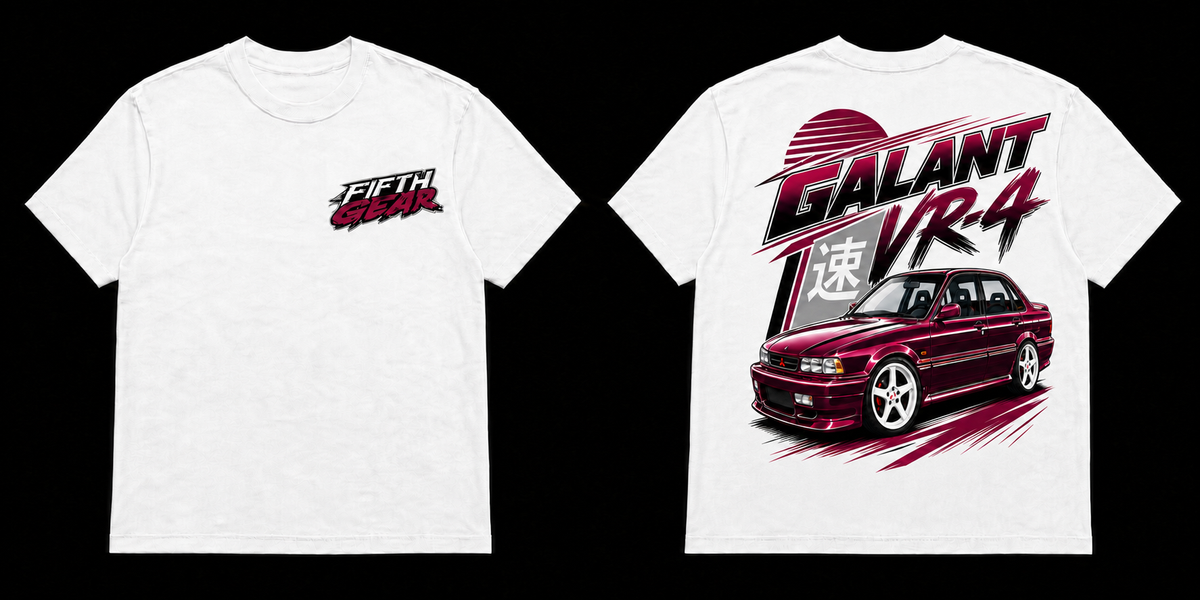 Mitsubishi Galant VR-4 JDM AWD Legend - White Tee front and back