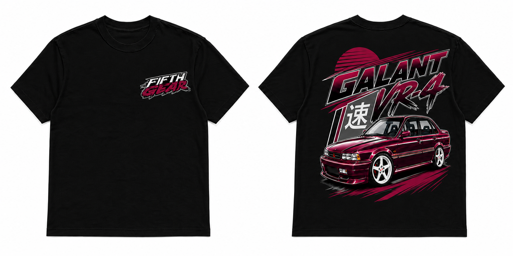 Mitsubishi Galant VR-4 JDM AWD Legend - Black Tee front and back