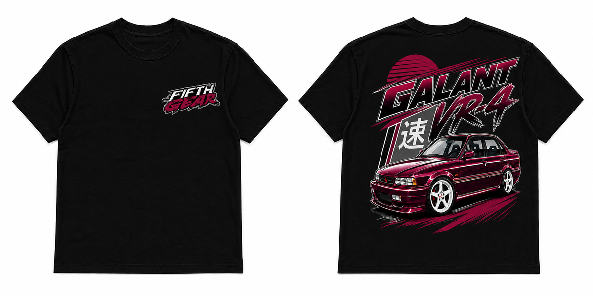 Mitsubishi Galant VR-4 JDM AWD Legend - Black Tee front and back