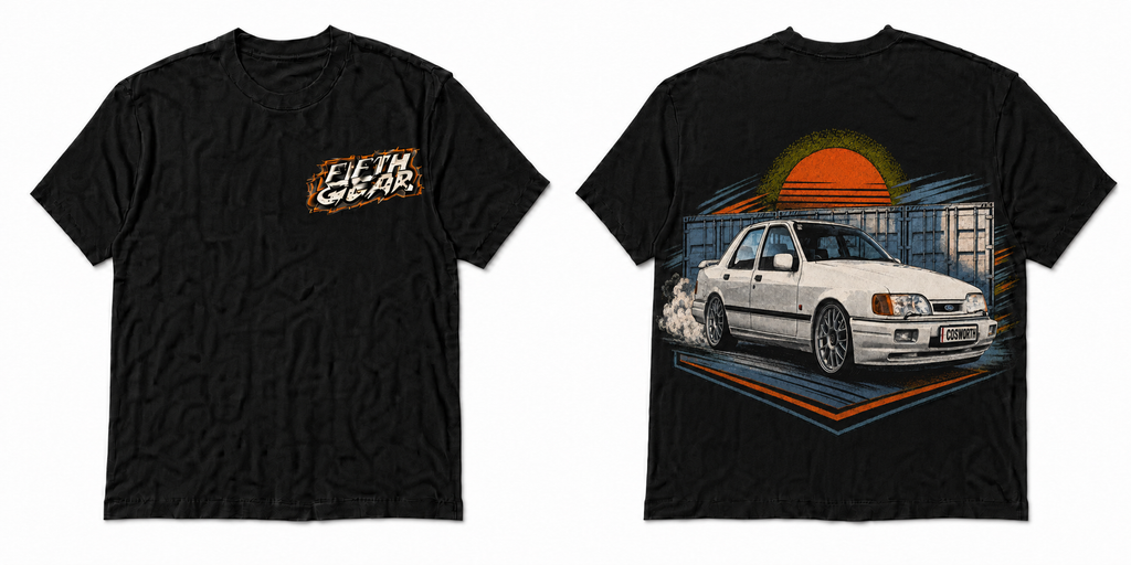 Ford Sierra Cosworth - Black Tee front and back