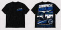 Fifth Gear Commercial Coach Lines Tee - Black colorway front and back