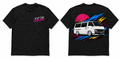 Fifth Gear Toyota HiAce Lowace Tee - Black colorway front and back