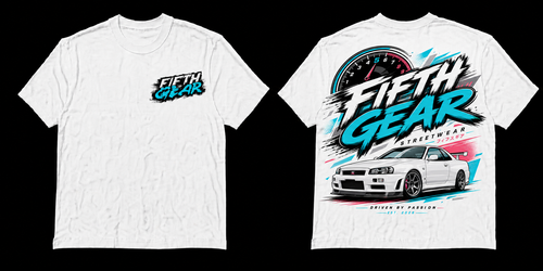 Nissan Skyline R34 GT-R Driven by Passion - White Tee front and back