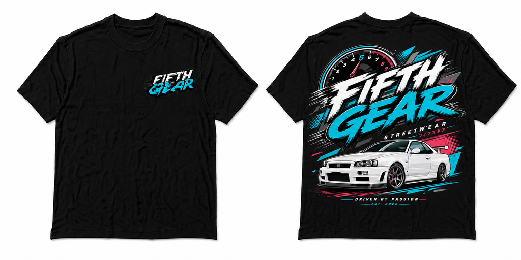 Nissan Skyline R34 GT-R Driven by Passion - Black Tee front and back