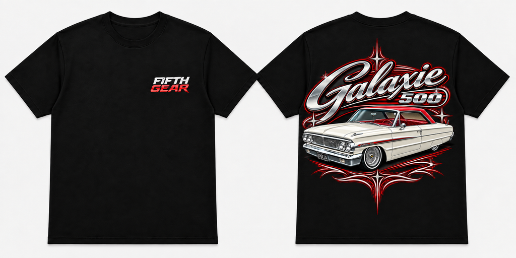 Galaxie 500 Tee – Black colourway front and back