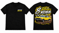 Black Dave Robb number 8 racing graphic tee front and back