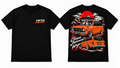 Black Classic Japanese Wagon Tee front and back mockup
