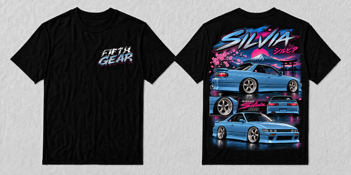 Nissan Silvia S13 Tee – Black, front and back