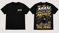 The Man Makes The Money Tee - Black, front and back
