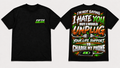 Unplug Tee – Black, front and back