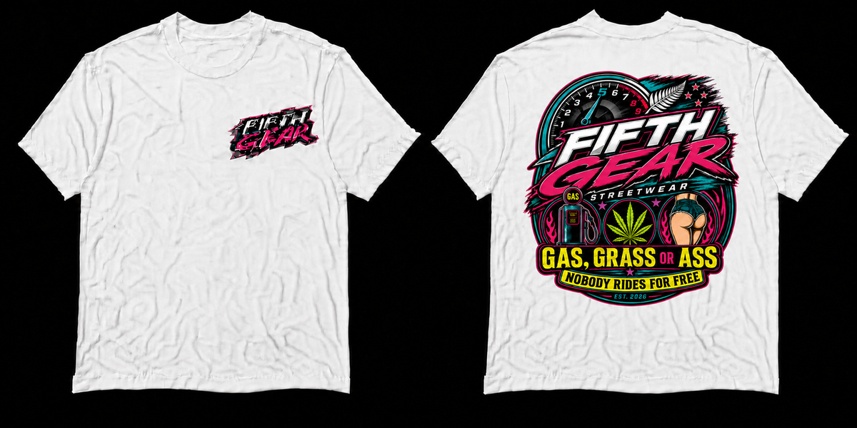 Gas Grass or Ass - White Tee front and back